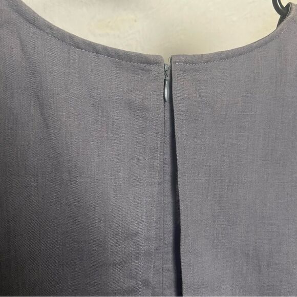 Anthropologie Kestan Alton Gray Sleeveless Organic Cotton Linen Blend Dress - Picture 7 of 14
